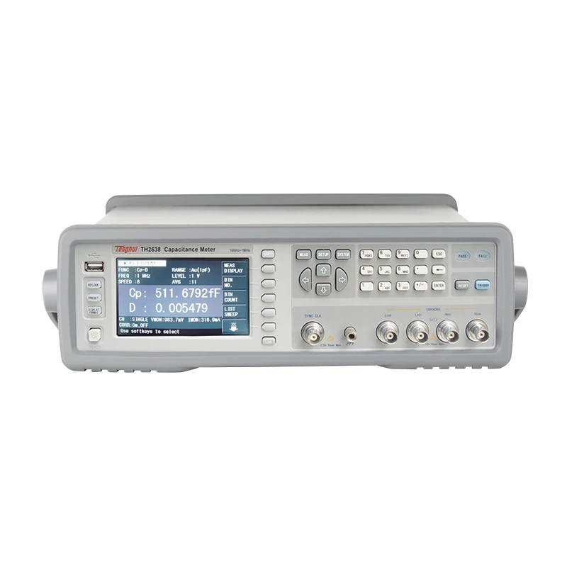 

TH2638 High Precision Capacitance Meter, 100Hz,120Hz, 1kHz,10kHz,100kHz,1MHz, 1MHzÂ±1%,1MHzÂ±2%