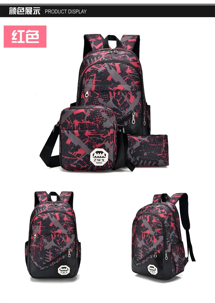 Для женщин холст 3 шт./компл. школьные рюкзаки Колледж школьный мода Plecak для подростков мальчиков и девочек Moclila сумка