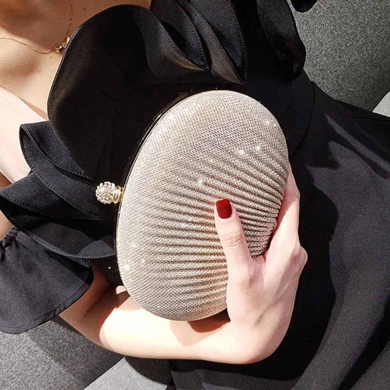 Bolsa feminina сумка для банкета Новинка Блестящий плиссированный металлический бант гусиное яйцо клатч женское платье вечерняя сумка