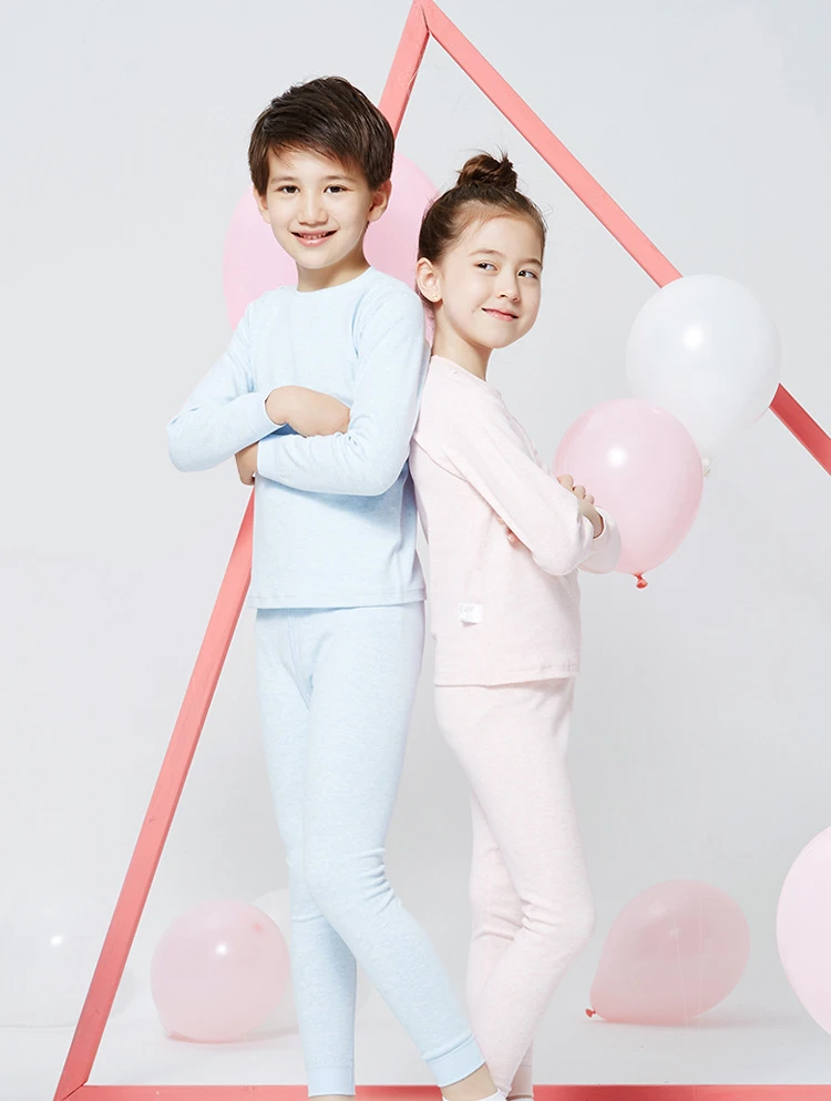 Kids Long Sleeve Pijamas Sets Children Cotton Comfortable Pajamas Sleepwear Boy Solid Autumn Winter Fashion Pajama Suit AA60512