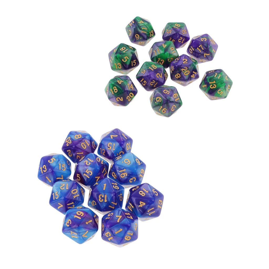 20 шт Акриловые многогранные кости D20 TRPG штампы для MTG DND Вечерние развлечения