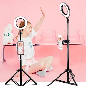 

10" LED Ring Light Photographic Selfie Ring Lighting with Stand for Smartphone Youtube Makeup Video Studio Tripod Ring Light