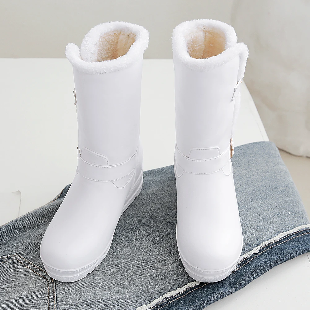Lapolaka/Новинка, лидер продаж, большие Размеры 30-42 теплые зимние ботинки женская обувь Женская обувь без застежек; удобная обувь; Для женщин сапоги