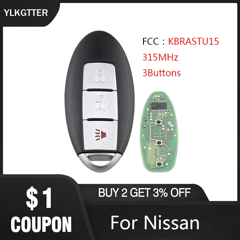 YLKGTTER 3 кнопочный модификатор для Nissan Murano 2003 2004 2005 2006 2007 с FCC:KBRASTU15 315 МГц