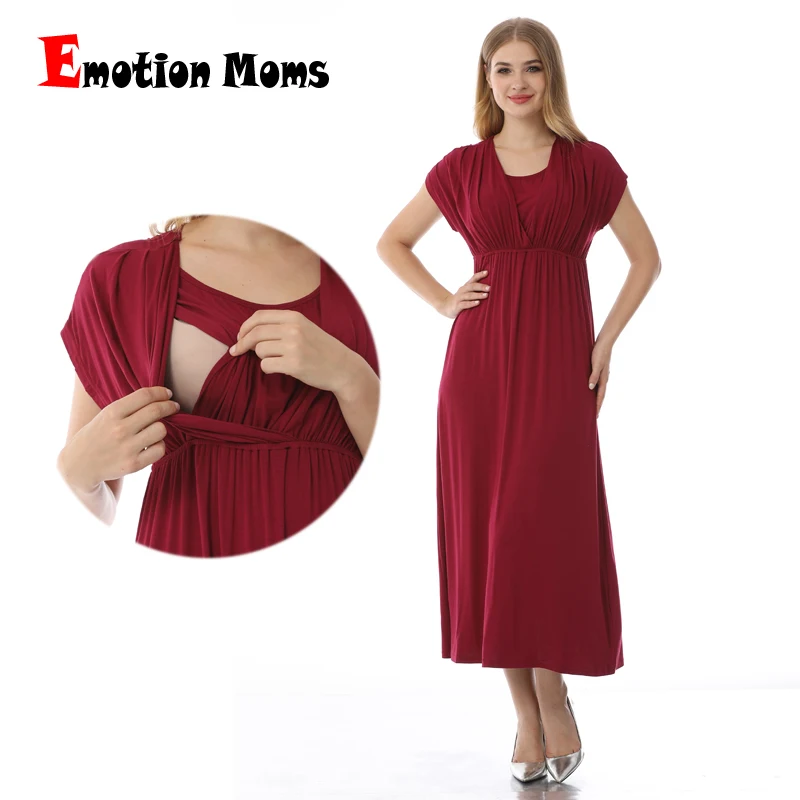 

Summer Fashion Nursing Dress Breastfeeding Clothing Maternity Clothes for Pregnant Women Soft Stretch Fabric Big Size Lactation