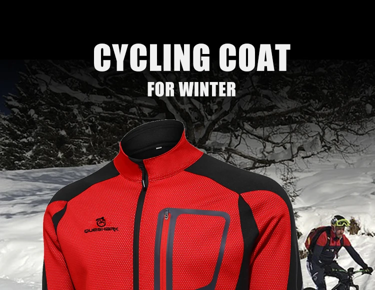 Queshark водостойкая Светоотражающая велосипедная куртка зимняя теплая термальная велосипедная Джерси велосипедная одежда ветрозащитная спортивная куртка
