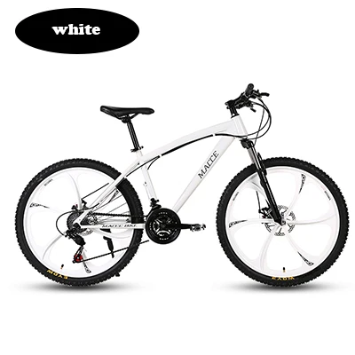 WHITE Горный велосипед MTB 21/24/27 Скорость двойной дисковый тормоз 26 дюймов и студенток одного колеса переменной Скорость велосипеда - Цвет: WHITE