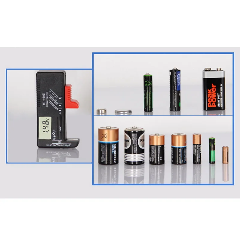BT168D тестер батареи Универсальный цифровой дисплей тестер емкости батареи Измерение мощности батареи для 1-12 в AA AAA C D