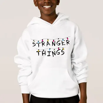 Sudaderas con capucha de Stranger Things para niños y adultos de estilo Hip Hop, sudaderas blancas, ropa de calle Harajuku para adolescentes