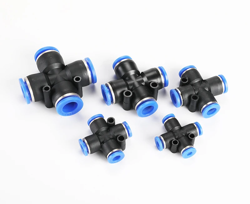 PZA12 Pneumatic Air 4 Way Quick Fittings Connector 12mm equal Cross Tube Hose