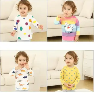 2022 New Baby Children's Clothing Cotton Long-sleeved T-shirt Korean Version Cute Tops Tee Underwear Soft Casual Bottoming Shirt 2