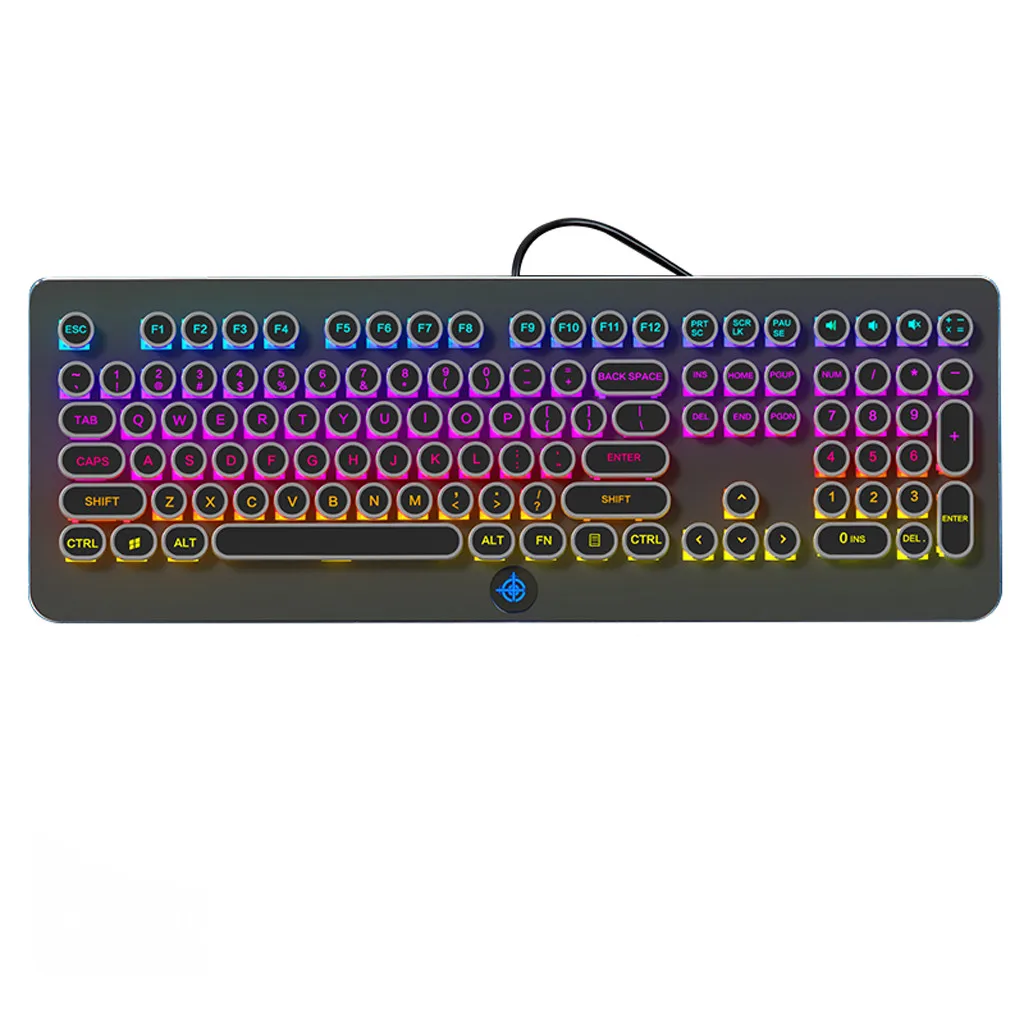 Gameing Keycap Retro Steam Punk Mechanical Keyboard 108Keys RGB Backlit Dustproof Fixed Axis Keyboard Full Key Without Conflict