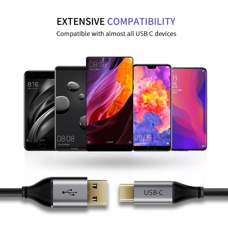 Кабель для синхронизации и быстрой зарядки, кабель USB-C, 3 А для компьютера Xiaomi mi9 Redmi note 7 и компьютера C004