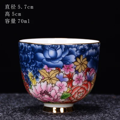 F Цзиндэчжэнь керамическая чайная чашка с Wanhua Jinxiu одна чашка чайная чаша ручной работы Чой Кунг Фу зеленый чай галстук Гуань Инь чайная посуда - Цвет: F