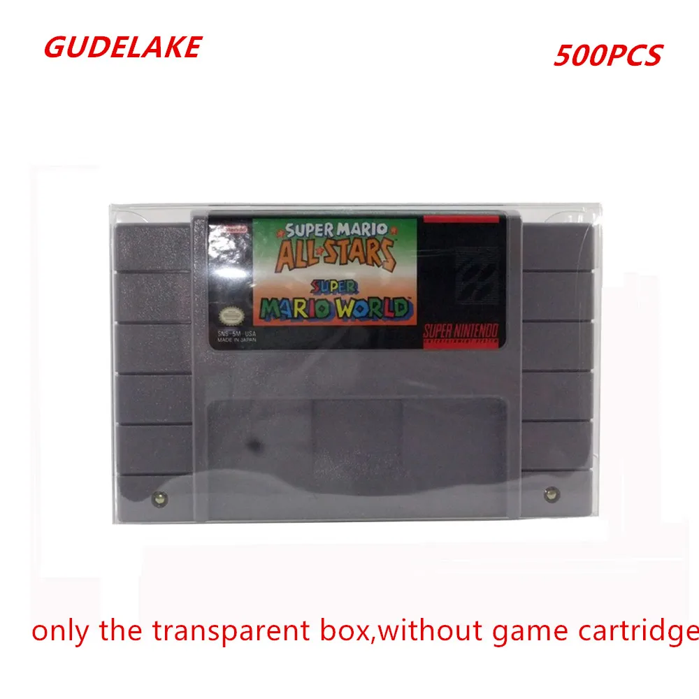 500 шт для SNES чехол-картридж для SNES Cart протектор карты рукав прозрачная коробка