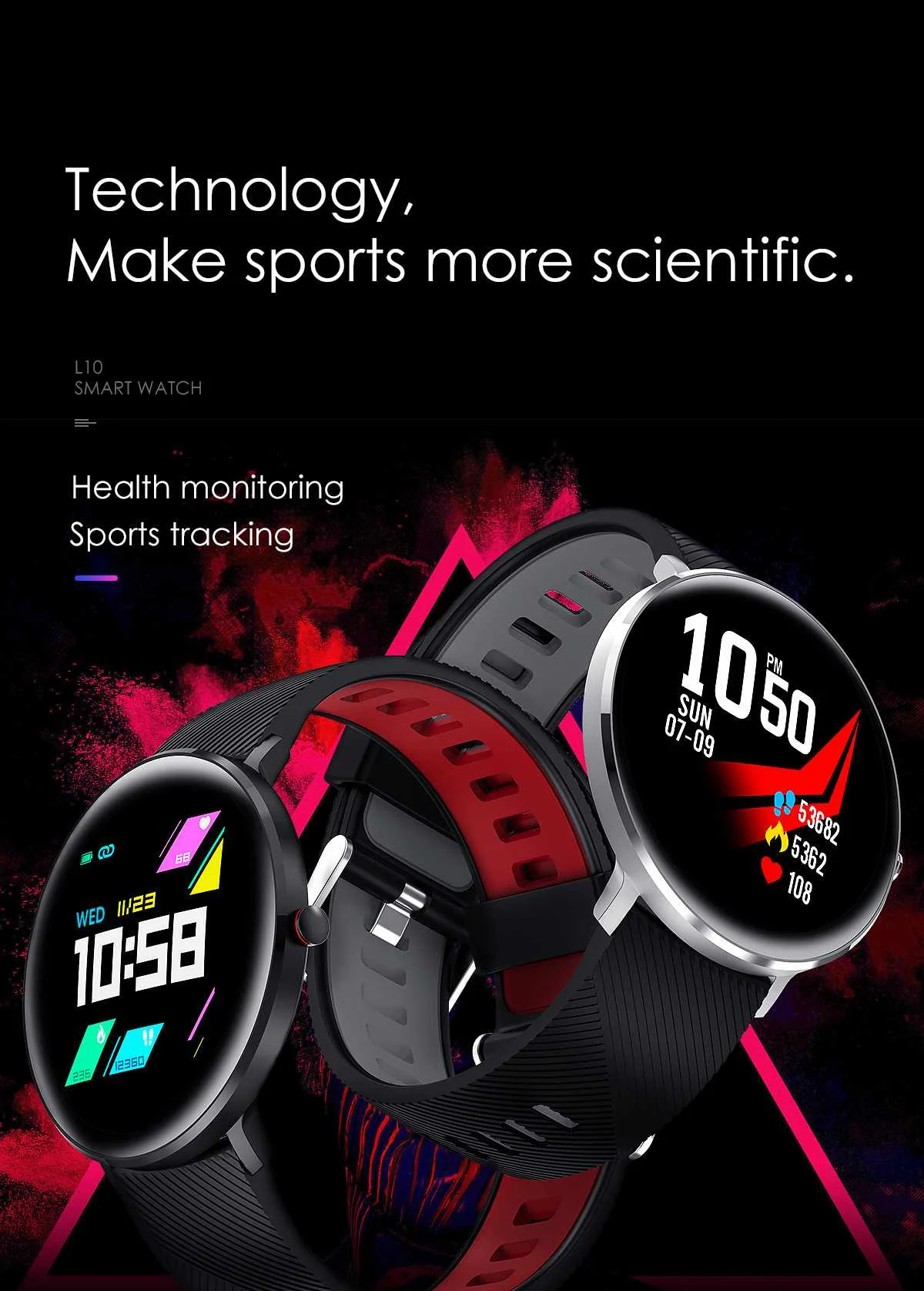 Microwear L10 2.5D цветной экран IP68 монитор сердечного ритма ECG O2 фитнес напоминание Alipay Milanese Смарт часы браслет