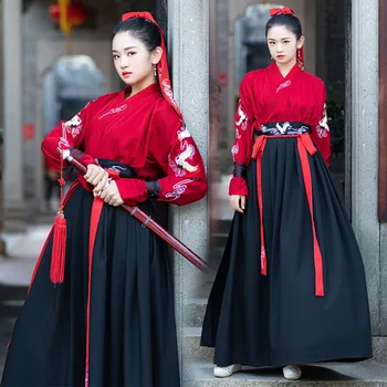 

Chinese costume hanfu crane embroidered cloak cloak large sleeve shirt ancient lovers suit Cosplay Costume Outfit for women man