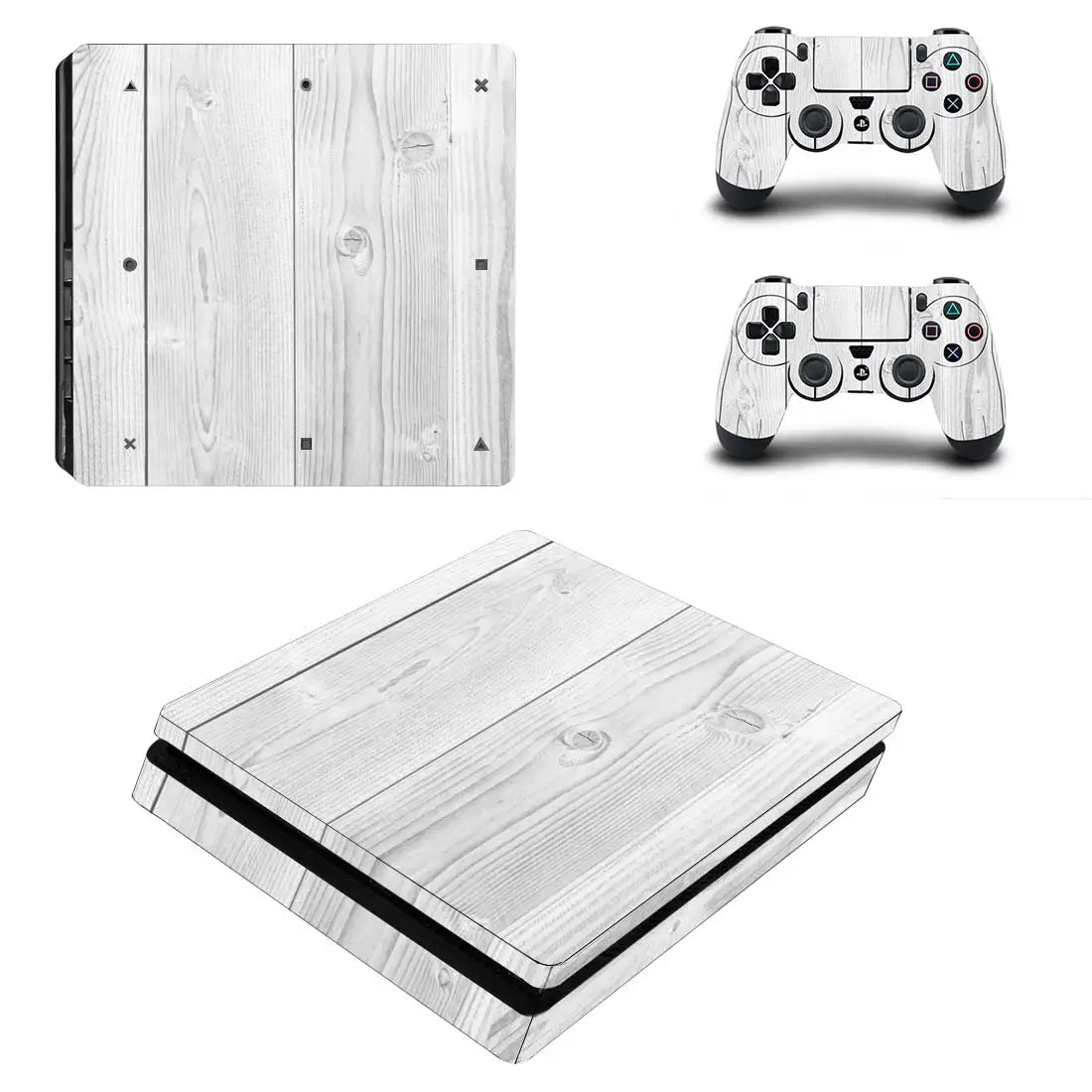 Чистый белый полное покрытие лицевые панели PS4 тонкая кожа Наклейка виниловая для Playstation 4 консоль и контроллер PS4 тонкая кожа Наклейка - Цвет: P4SQB0424