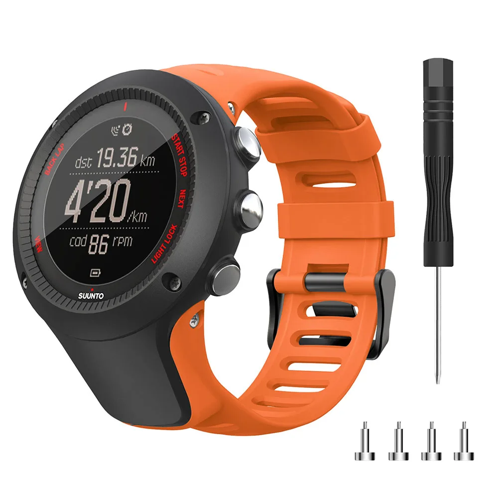Сменный силиконовый ремешок для спортивных часов Suunto Ambit 3/Ambit 2/Ambit 1, Смарт-часы, браслет на запястье, ремешок 24 мм, Ремешки для наручных часов - Цвет ремешка: Orange