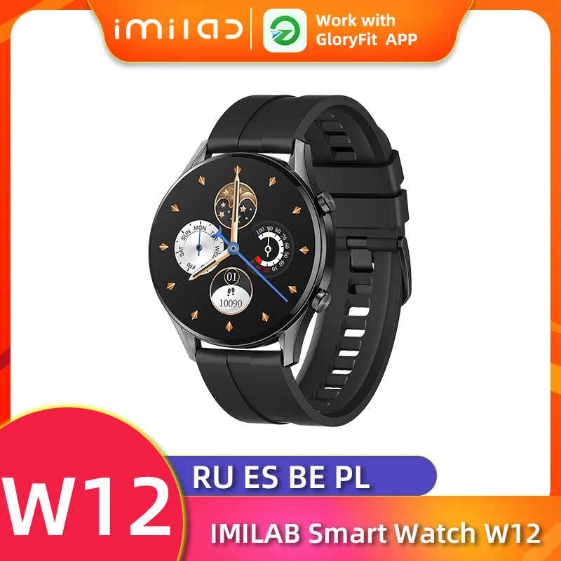 【Копировать код: 1111LOUD 2000py6 - 200py6】IMilab W12 Smart Watch Men SmartWatch Bluetooth 5.0 Монитор сердечных