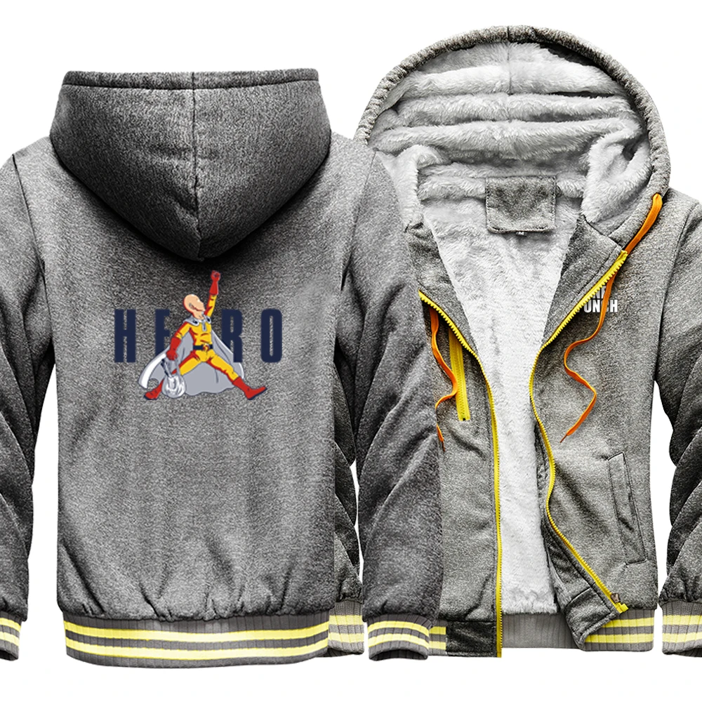 

Warm Jackets One Punch Japanese Anime Cartoon Sweatshirt Men Vintage Famous Brand Hoodie Mens Oversize Casual Tracksuit Men's