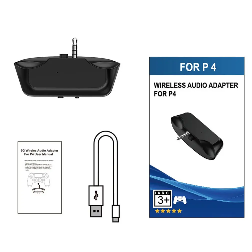 Для Playstation 4 для PS4 контроллер Mini беспроводной 5G аудио адаптер наушники гарнитура наушники 3,5 мм приемник Черный