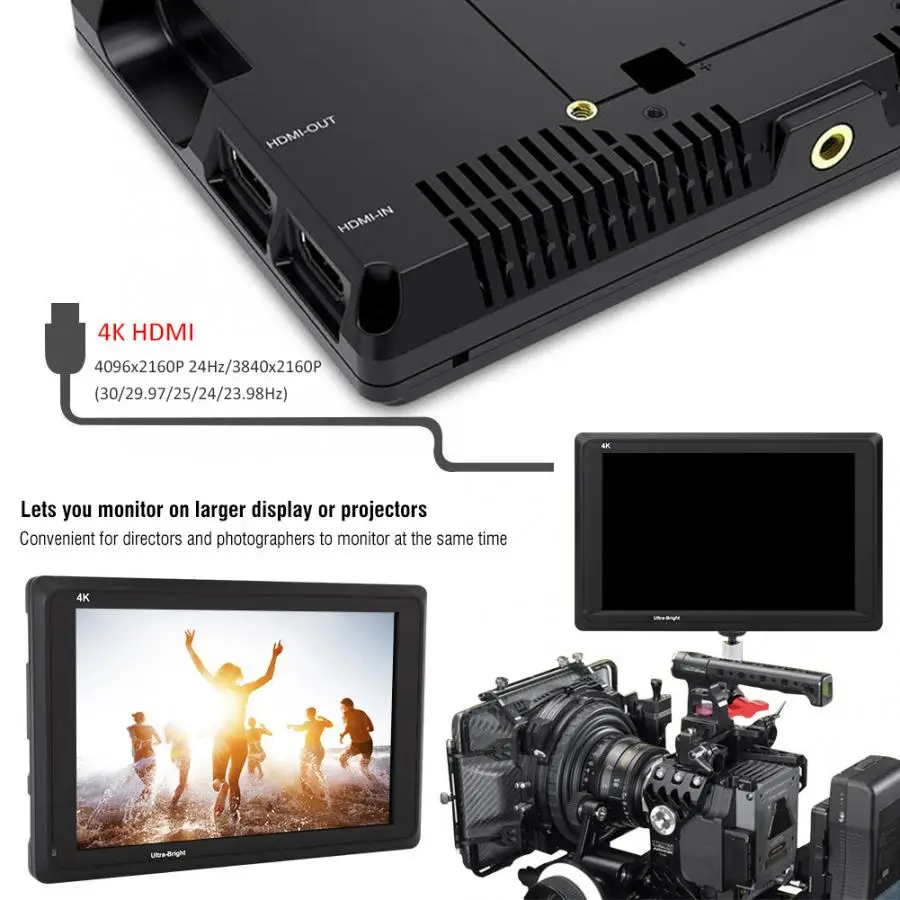 Feelworld FW279 7in 2200nit ультра яркий монитор камеры 4K HDMI портативный монитор видеокамеры