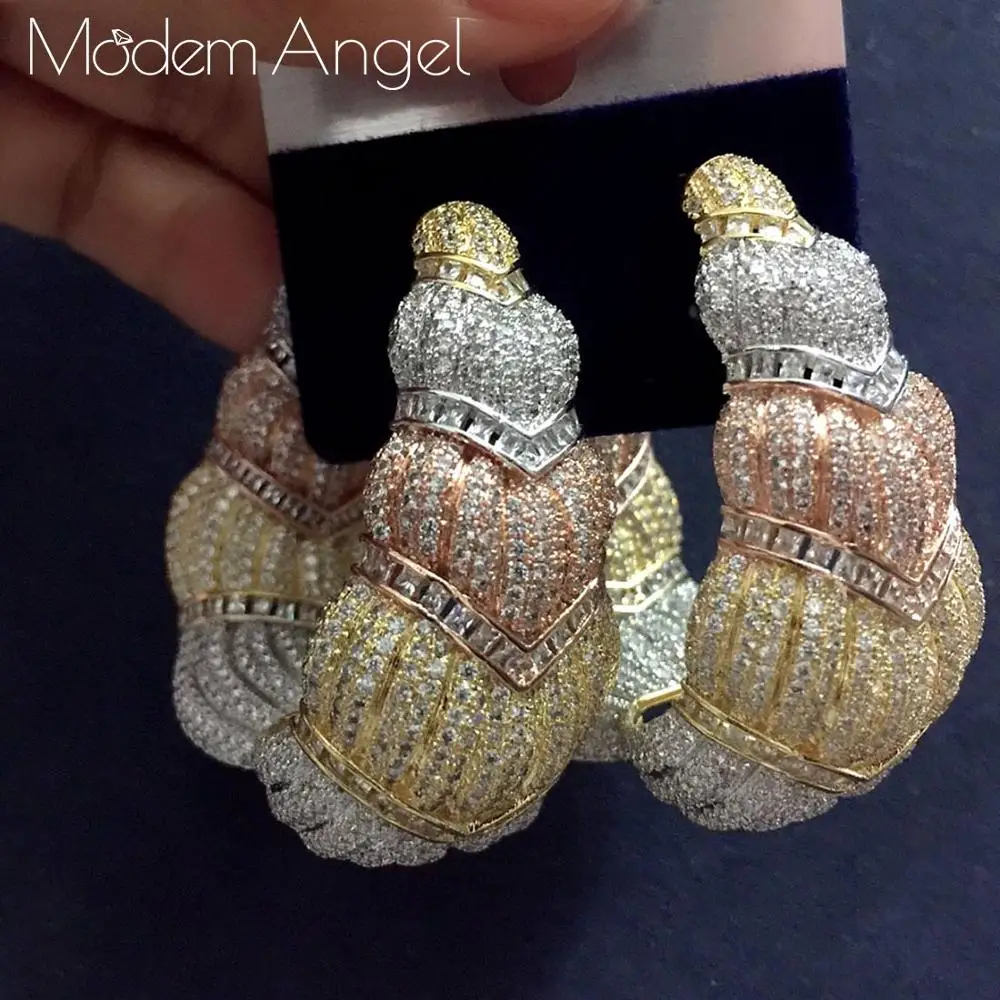 ModemAngel, роскошные трендовые серьги-кольца bambo, Женские аксессуары ...