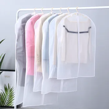 

5pcs Clothes Dust Bag Household Coat Transparent Waterproof Suit Cover Storage Hanging Bag Dust Cover hanging organizer