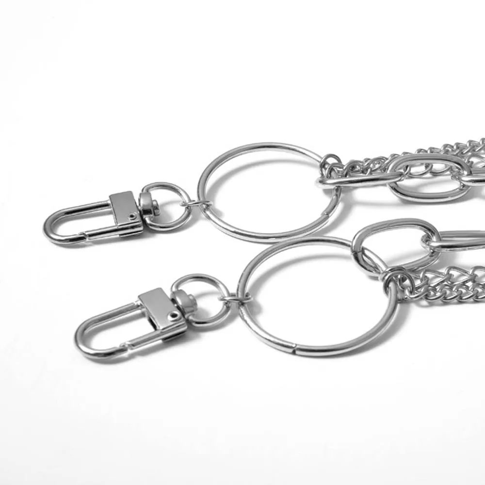 Punk Pants Keychain Hip Hop Belt Tassel Trousers Silver Gold Chain For Women Cool Metal Key Chain Jewelry On Jeans