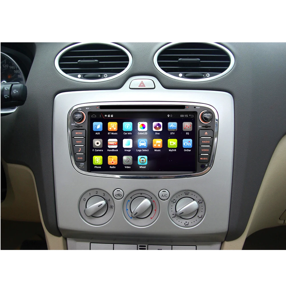 Cena Radio samochodowe 2 din Android 9.0 samochodowy odtwarzacz dvd odtwarzacz kasetowy dla forda focus 2 magnetofon gps nawigacja wifi kierownica 4G RAM