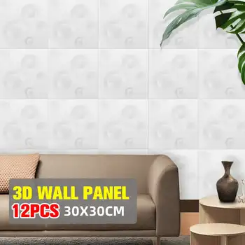 

12pcs Wall Panel Decoration Wall Ceiling Tiles Livingroom Stickers Wallpaper Mural Decorative Waterproof Wallpaper Brick Decor