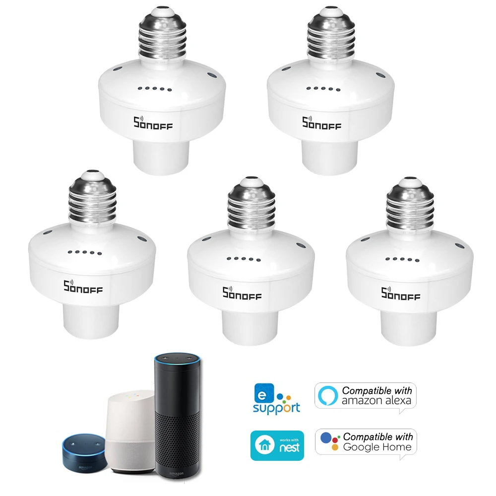 SONOFF E27 WiFi смарт-держатель лампы 433 МГц RF пульт дистанционного управления ler держатель лампы приложение Голосовое управление с Amazon Alexa Google Home/Nest