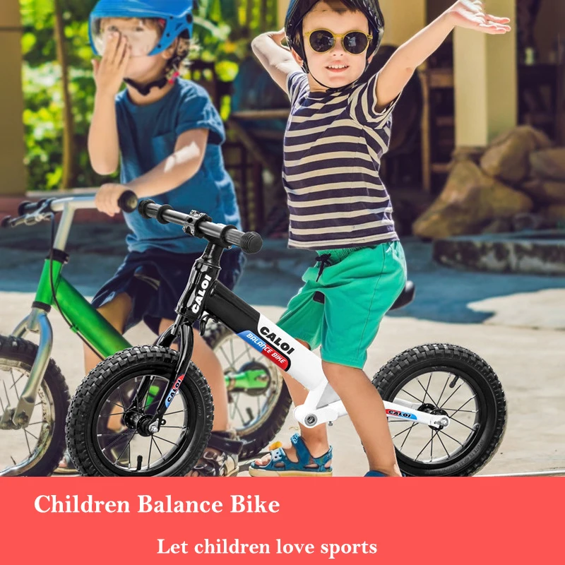 Infant Shining Children Balance Car Bicycle Ride on Toys Double Wheel Sliding Car Adjustable No Pedal 2-6 Years Old Baby