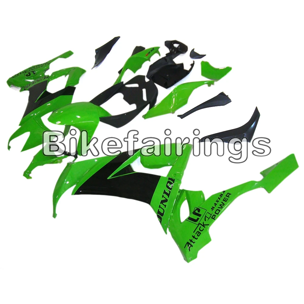 Подходит для Kawasaki ZX10R 2008 2009 2010 ZX-10R 08 09 10 мотоциклы рамы кузова зеленого и черного цветов с черные наклейки капоты