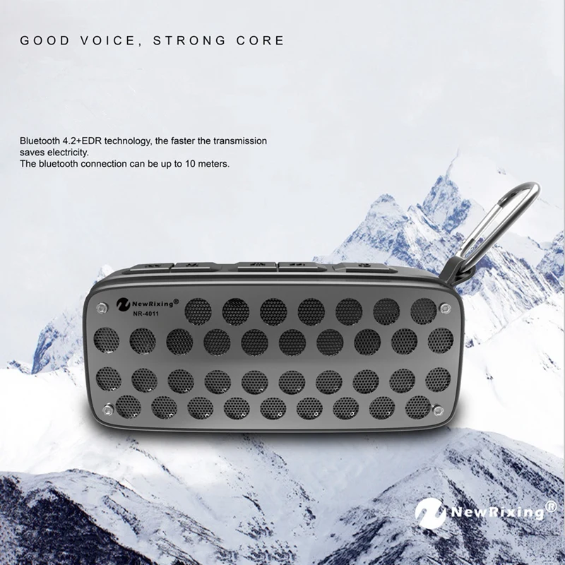 Newrixing Nr-4011 Bluetooth динамик водонепроницаемый портативный беспроводной Спорт на открытом воздухе Usb полоса динамик стерео сабвуфер динамик Bla
