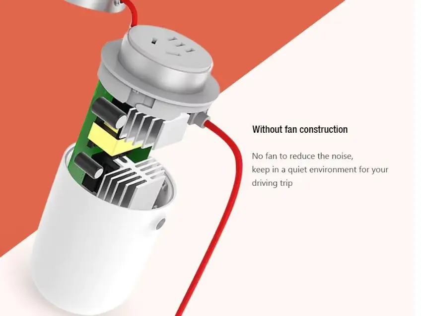 XIAOMI оригинальная MIJIA портативная розетка в автомобиль двойной USB автомобильный инвертирующий усилитель мощности