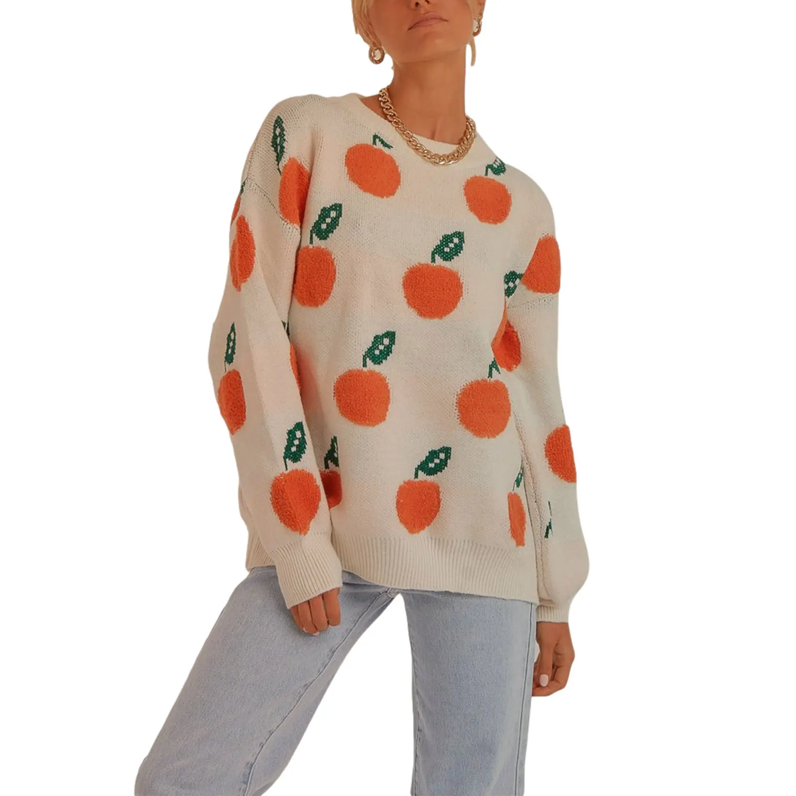 Women Loose Knit Sweater Adults 