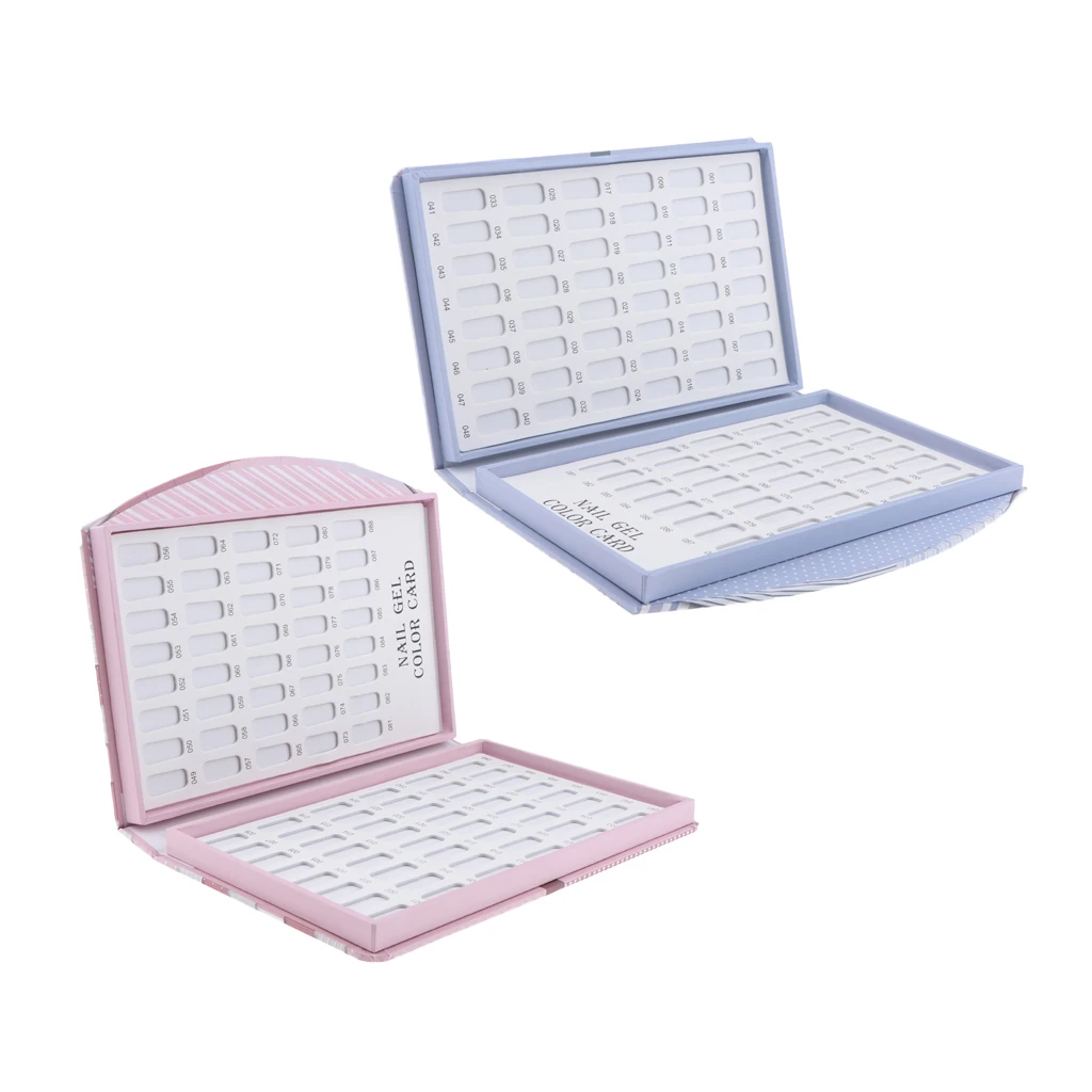 2 Set Total 176 Tips Display Space Book-shaped Nail Polish Color Display Artificial Nails Showing Board Manicure Practice Tools