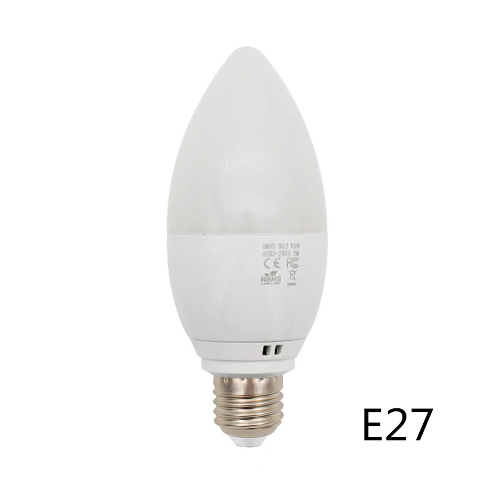New Smart WiFi candle bulb light timing E14 RGB bulb wifi/voice Control home automation kit for Alexa/IFTTT/Google Home - Комплект: E27 smart light