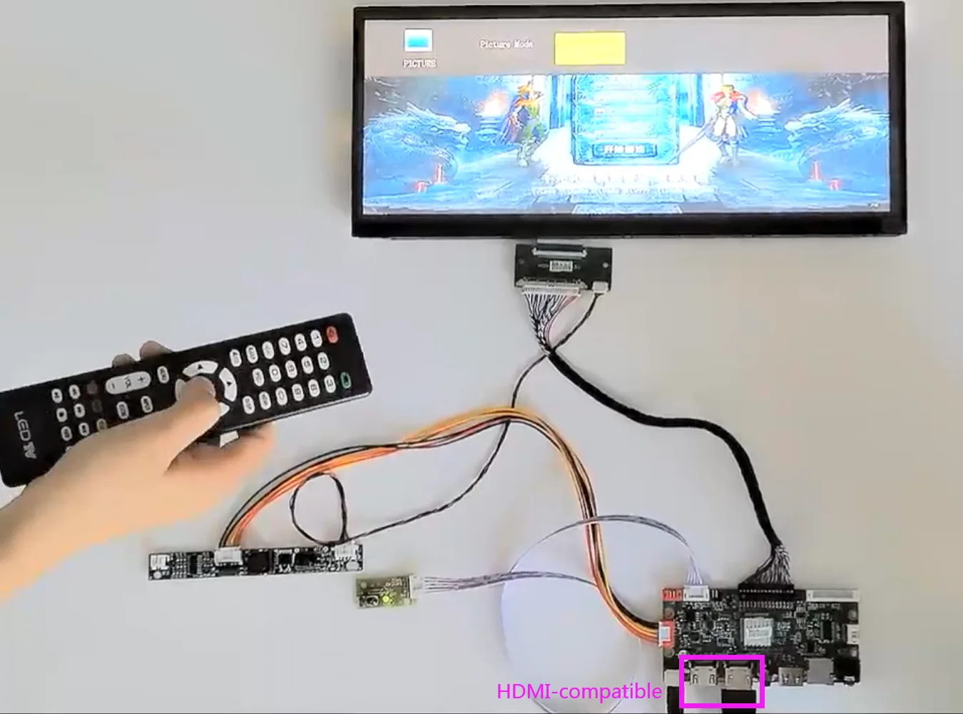 Wisecoco-painel Lcd Esticado Bar Touch Display Cartão Usb sd Placa Motorista Ips Tft 1920x720 123 - Imagem 5