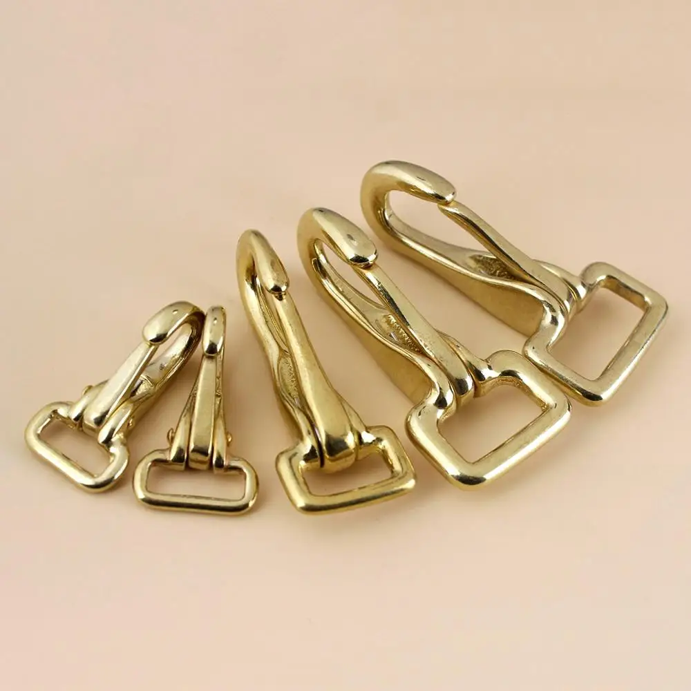 

Solid Brass Halter Snap Hook Bag Clasp Dog Collar Pet Leash Rope Strap Webbing Clip Leather accessory