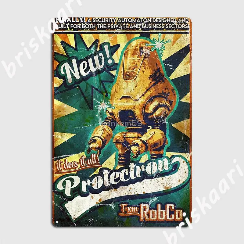 Protectron 광고 금속 플라크 포스터 클럽 파티 장식 파티 플레이트 주석 기호 포스터