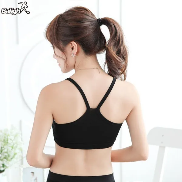 8 Colors Women Solid Strap Underwear Cotton Yoga Bra Vest Crop Top Sports Bra A Wild bottoming Y-shaped bust