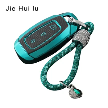 

Tpu Car Key Case Chain Bag For Hyundai i30 Ix35 Solaris Azera Elantra Grandeur Ig Accent Santa Fe Palisade 2017 2018 2019