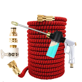 

Retractable garden hose, magic hose for eu high pressure car wash, metal spray gun, for outdoor garden watering
