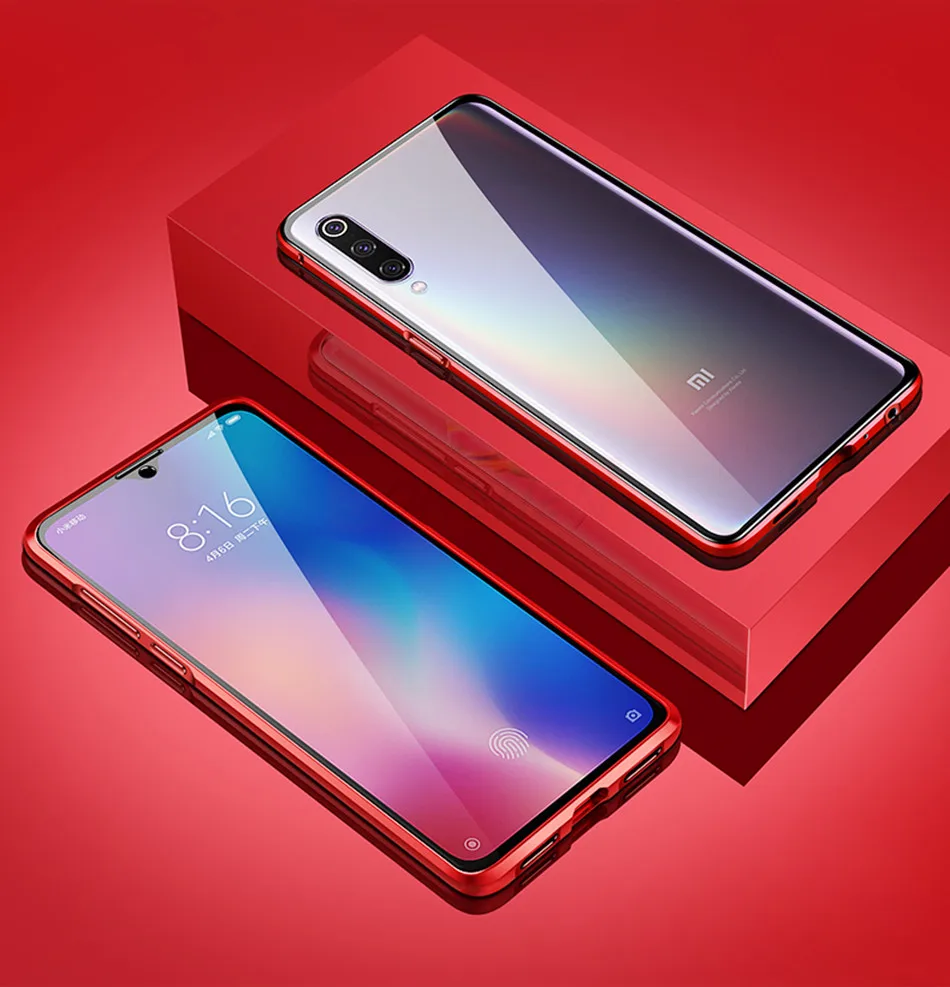 Чехол с двойным стеклом для Xiaomi 8 9 SE 9T CC9 Pro CC9E Note 10 Max3 Mix 2s 3 360 магнитный чехол для Redmi 7 8 Note 8T K20 K30 Pro