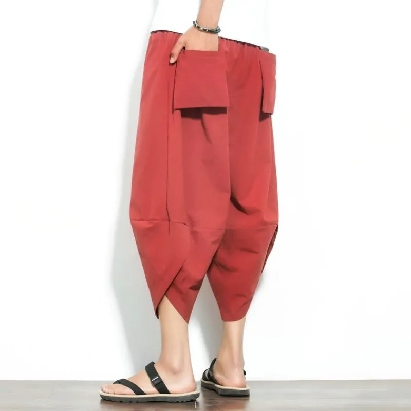 Maxi 5XL Men's Cotton Beach Shorts New Fashion Summer Casual Hip Hop Vintage High Waist Cotton Breathable Soft Loose Short Pants