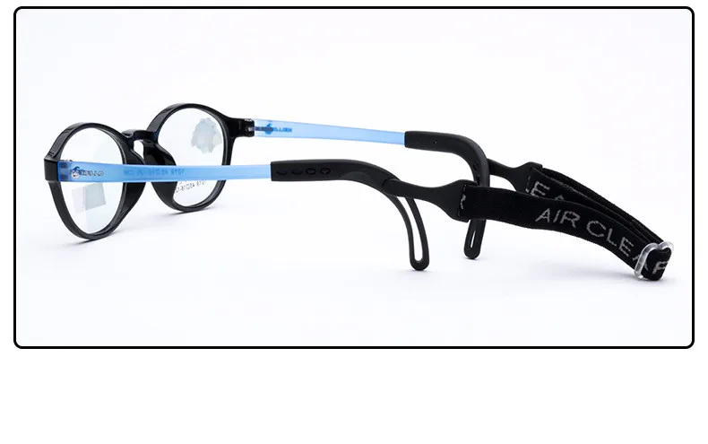 Круглые детские оптические очки с ремешком, размер 45, гибкие очки для мальчиков и девочек, цельные детские очки со шнуром