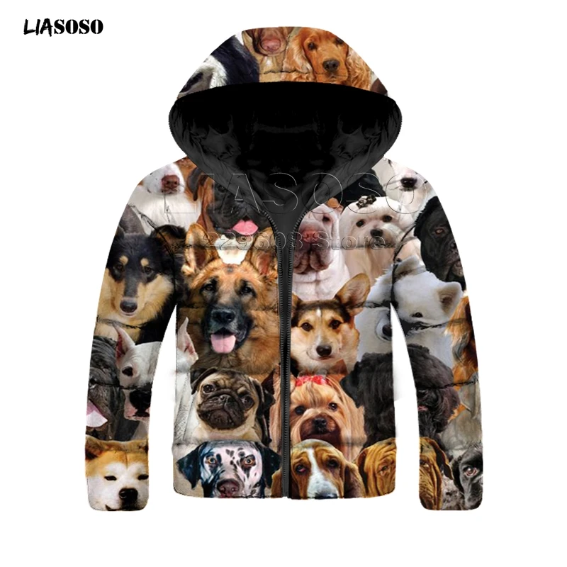 4 LIASOSO new design winter 3D Print Down jacket men&women animal,cat,dog rock singer Down jacket Hip Hop high quality pullover - Цвет: 4